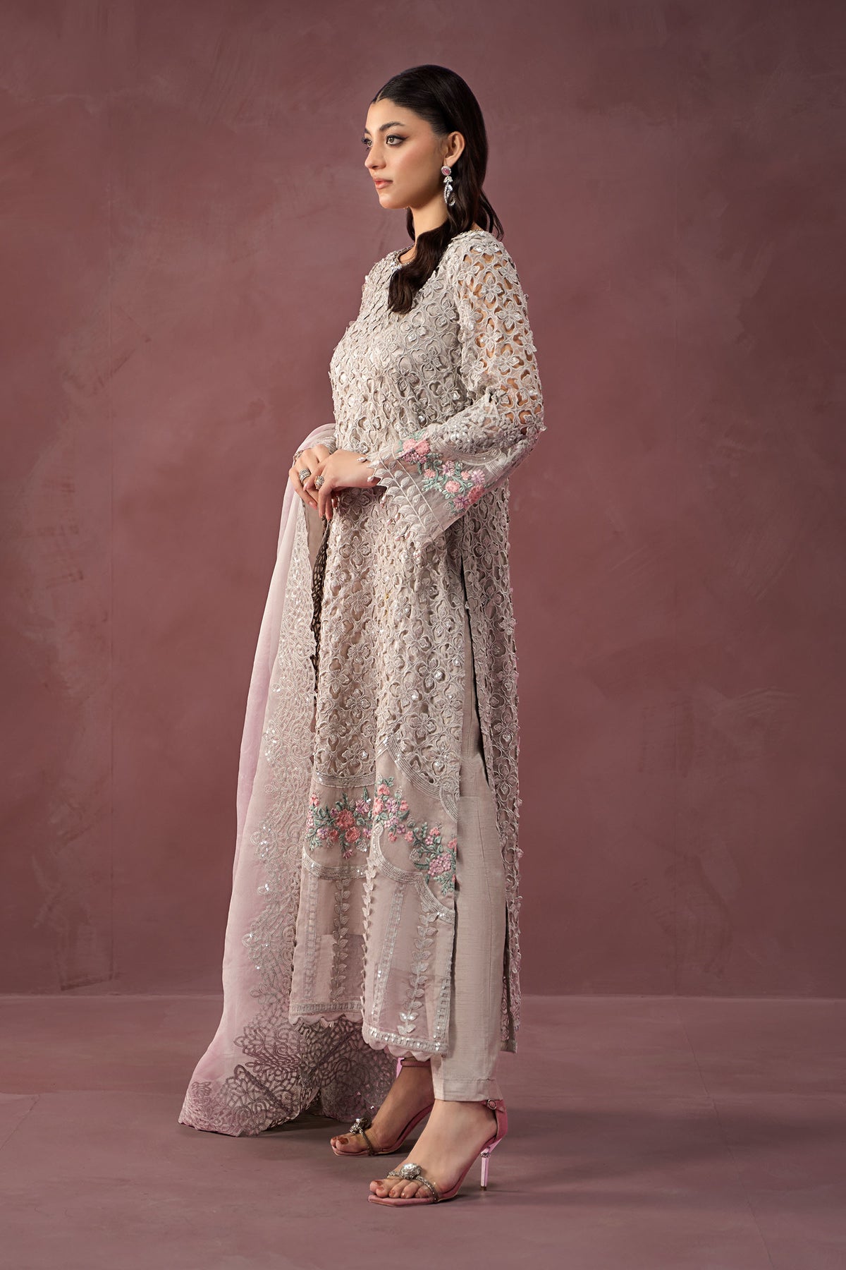 Maria B | Formal Wears | Organza Suit | SF-W24-69 by Maria B - Designer Dress - Type: Ladies Clothes - Available at Libayah - 100% Original