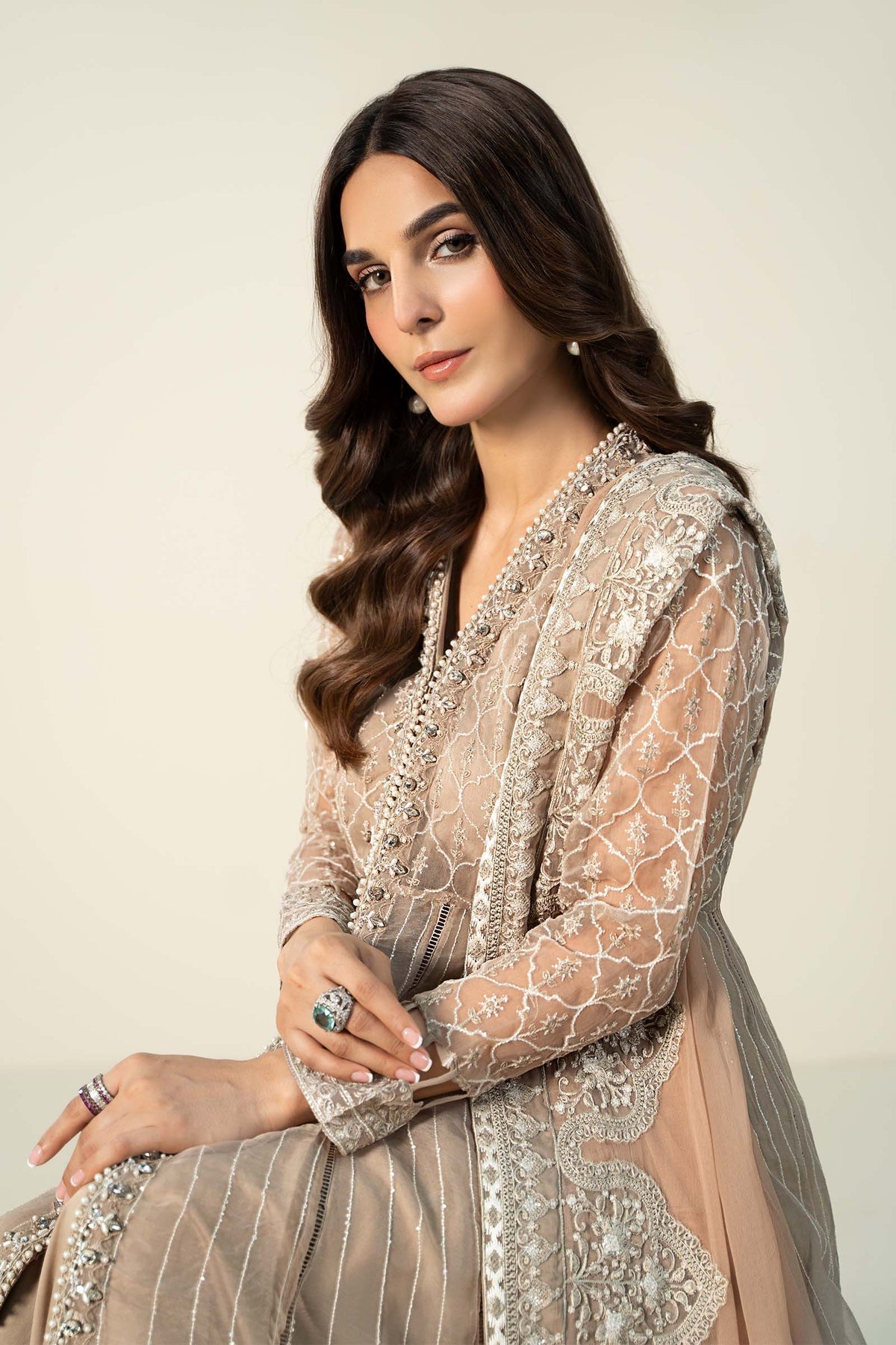 Maria B | Formal Wears | Organza Suit | SF-W24-70 by Maria B - Designer Dress - Type: Ladies Clothes - Available at Libayah - 100% Original