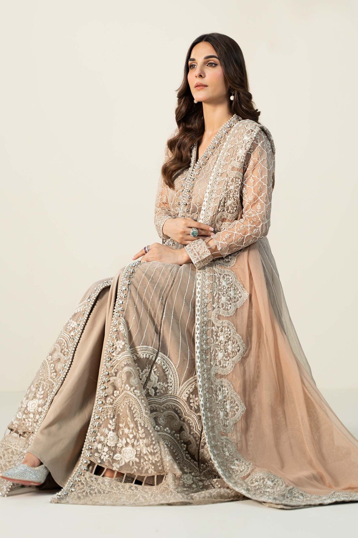 Maria B | Formal Wears | Organza Suit | SF-W24-70 by Maria B - Designer Dress - Type: Ladies Clothes - Available at Libayah - 100% Original