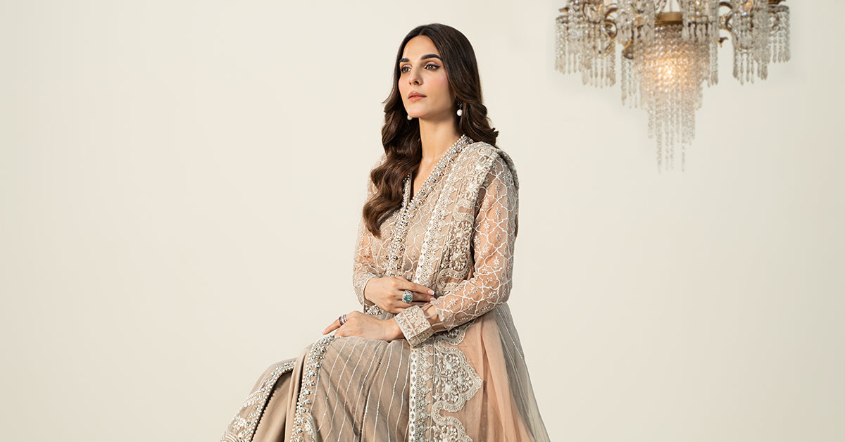 Maria B | Formal Wears | Organza Suit | SF-W24-70 by Maria B - Designer Dress - Type: Ladies Clothes - Available at Libayah - 100% Original