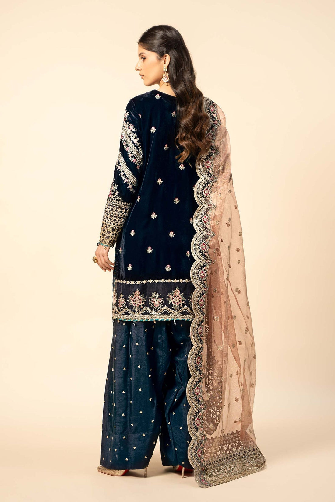 Maria B | Formal Wears | Velvet Suit | SF-W24-80 by Maria B - Designer Dress - Type: Ladies Clothes - Available at Libayah - 100% Original