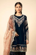Maria B | Formal Wears | Velvet Suit | SF-W24-80 by Maria B - Designer Dress - Type: Ladies Clothes - Available at Libayah - 100% Original