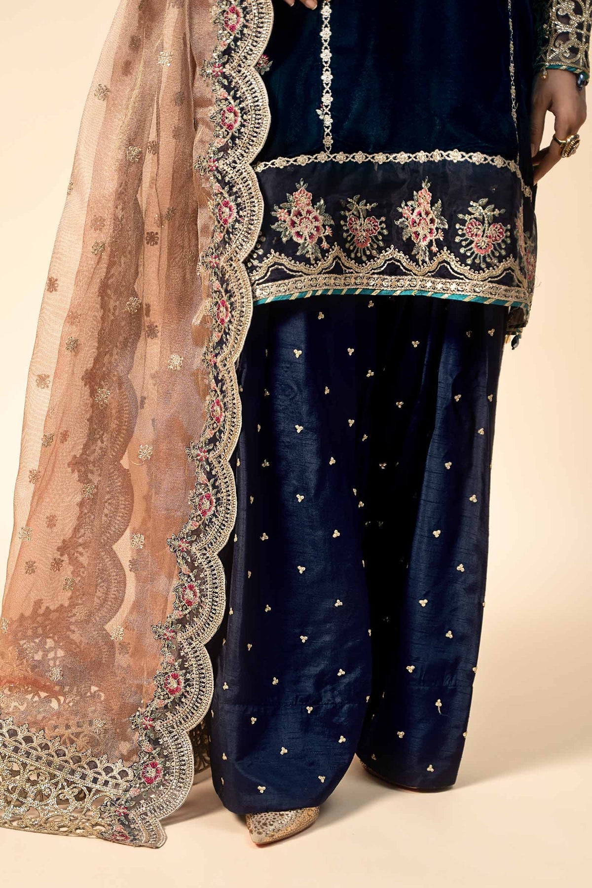 Maria B | Formal Wears | Velvet Suit | SF-W24-80 by Maria B - Designer Dress - Type: Ladies Clothes - Available at Libayah - 100% Original