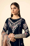 Maria B | Formal Wears | Velvet Suit | SF-W24-80 by Maria B - Designer Dress - Type: Ladies Clothes - Available at Libayah - 100% Original