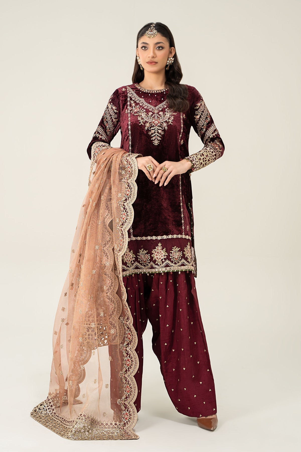 Maria B | Formal Wears | SF-W24-80 by Maria B - Designer Dress - Type: Ladies Clothes - Available at Libayah - 100% Original