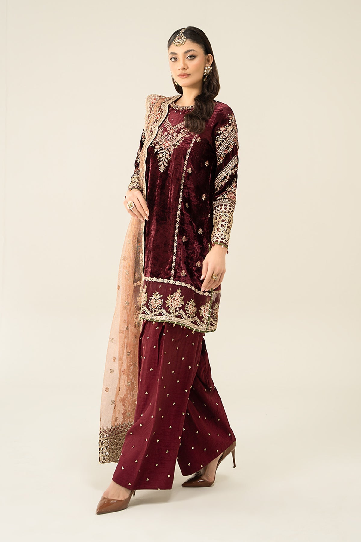 Maria B | Formal Wears | SF-W24-80 by Maria B - Designer Dress - Type: Ladies Clothes - Available at Libayah - 100% Original