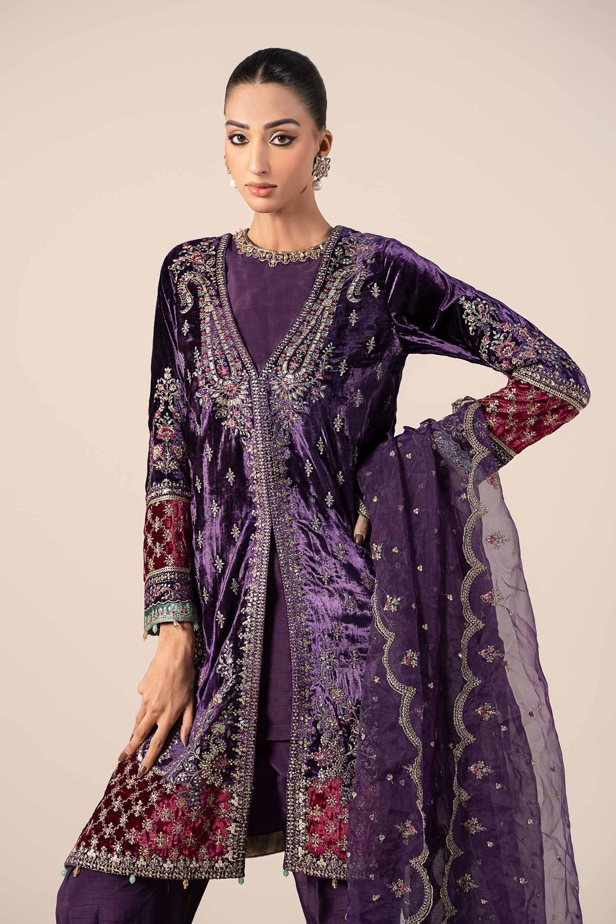 Maria B | Formal Wears | SF-W24-81 by Maria B - Designer Dress - Type: Ladies Clothes - Available at Libayah - 100% Original