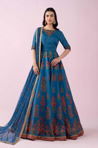 Maria B | Luxury Formals | SF-EF26-04-Blue by Maria B - Designer Dress  - Type : Ladies Clothes - Available at Libayah - 100% Original 