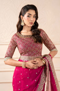 Maria B | Pre Fall Dresses | Embroidered Chiffon Saree ZW by Maria B - Designer Dress  - Type : Ladies Clothes - Available at Libayah - 100% Original 