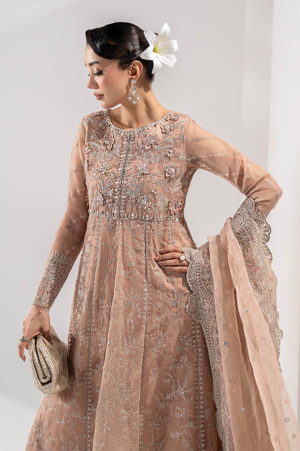 Maria B | Pre Fall Dresses | 3 Piece Embroidered Organza Suit ZS by Maria B - Designer Dress  - Type : Ladies Clothes - Available at Libayah - 100% Original 