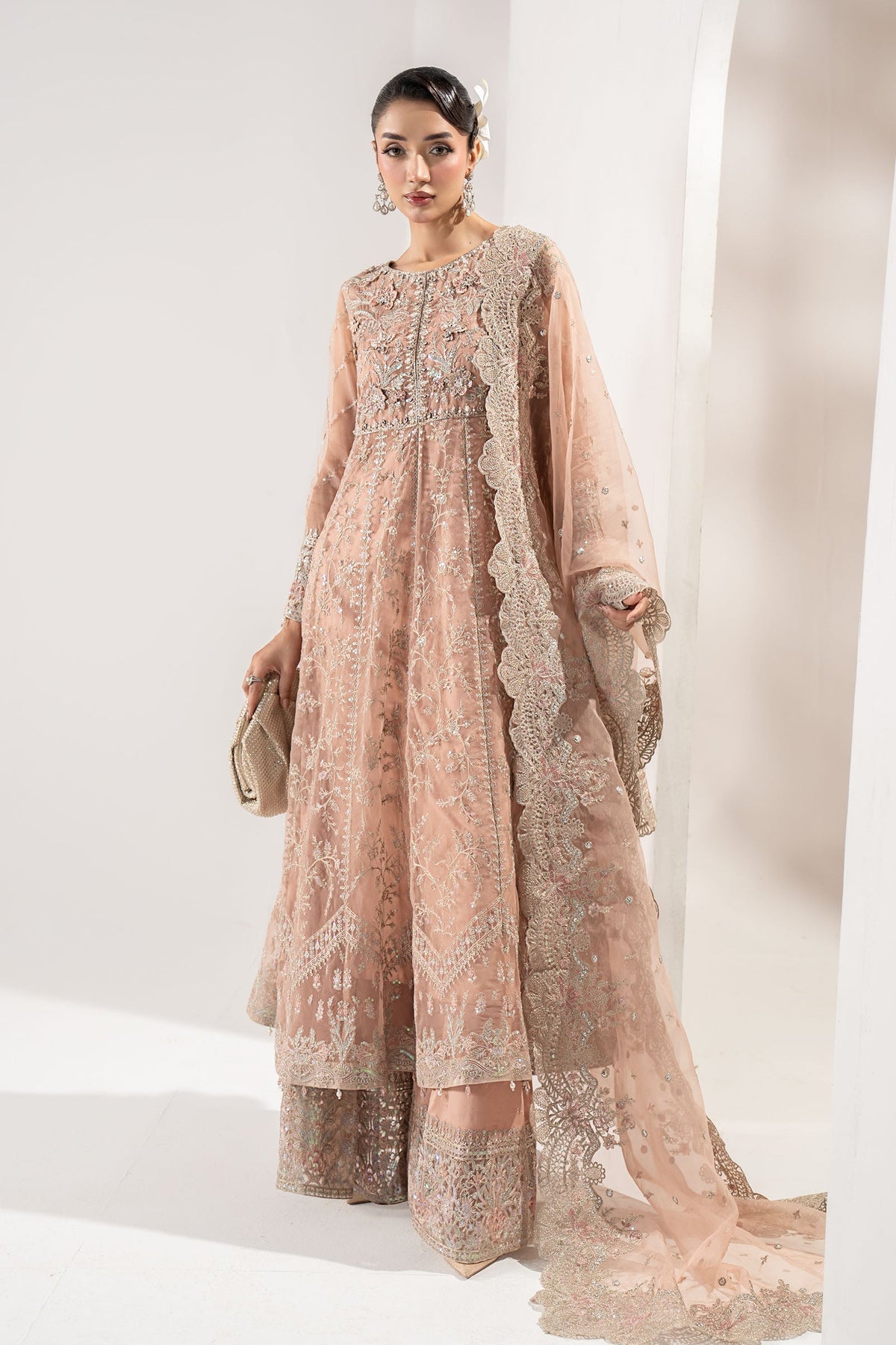 Maria B | Pre Fall Dresses | 3 Piece Embroidered Organza Suit ZS by Maria B - Designer Dress  - Type : Ladies Clothes - Available at Libayah - 100% Original 