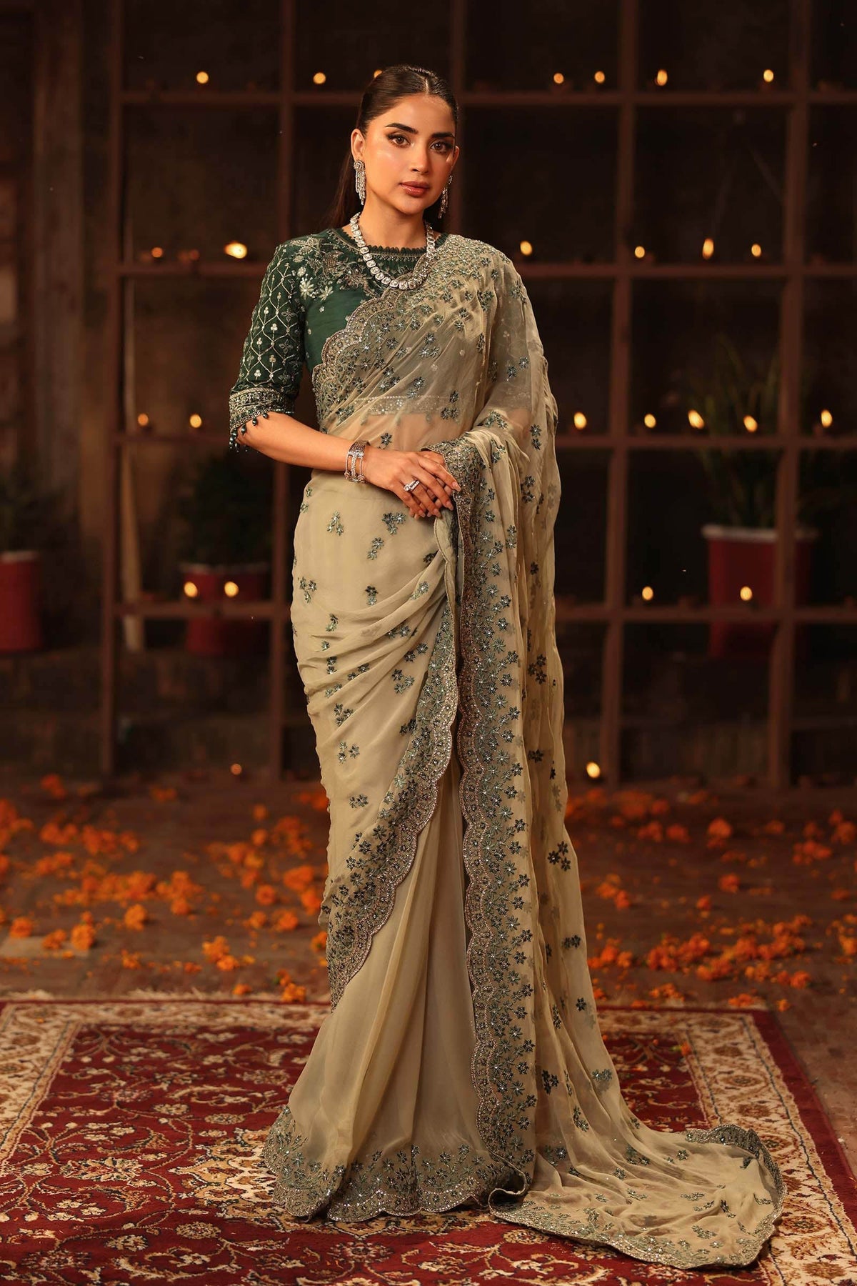Maria B | Shehnai Luxury Formals | SF-W25-36 by Maria B - Designer Dress - Type : Ladies Clothes - Available at Libayah - 100% Original 