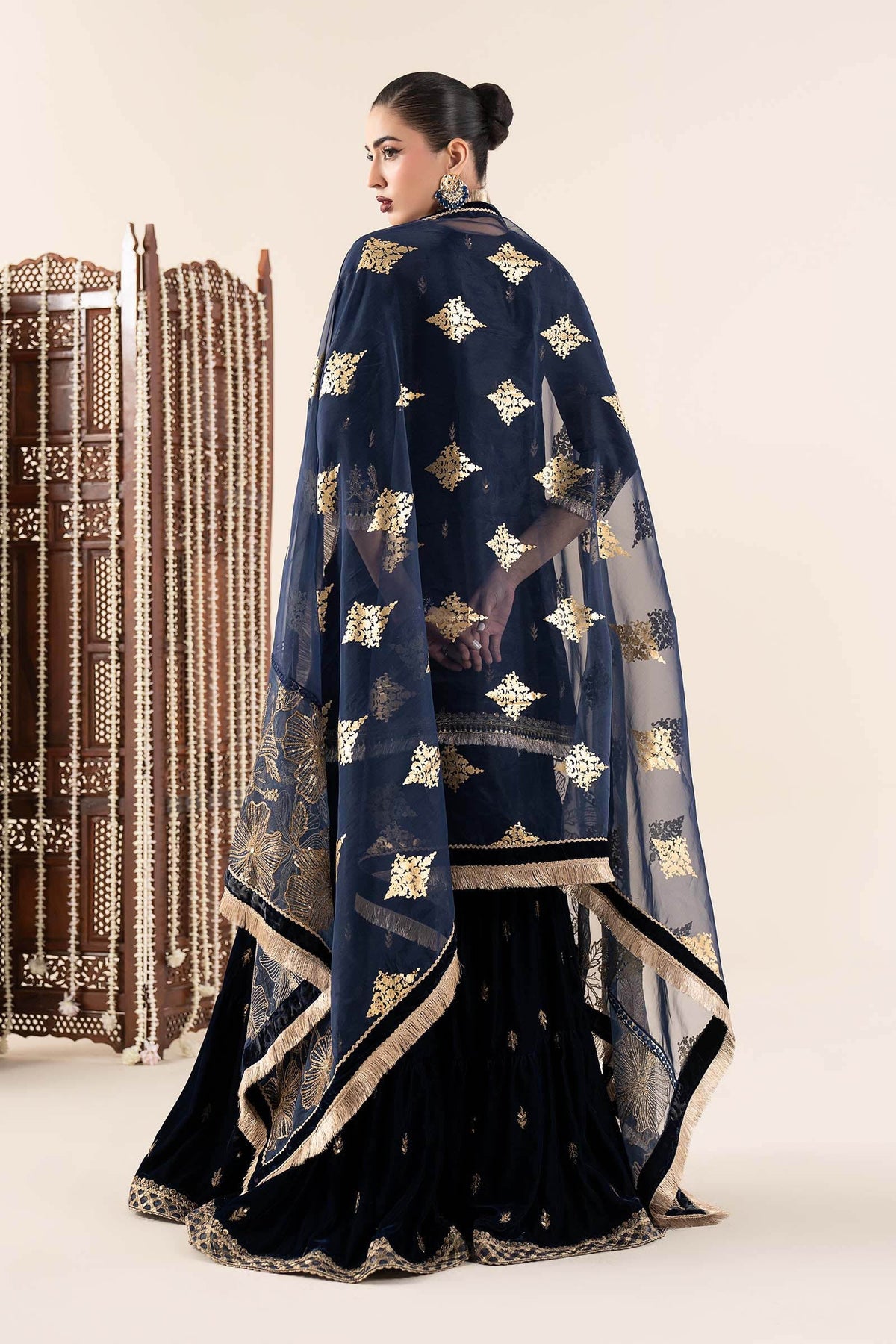 Maria B | Pre Fall 25 | SF-W25-43-Navy Blue by Maria B - Designer Dress - Type : Ladies Clothes - Available at Libayah - 100% Original 