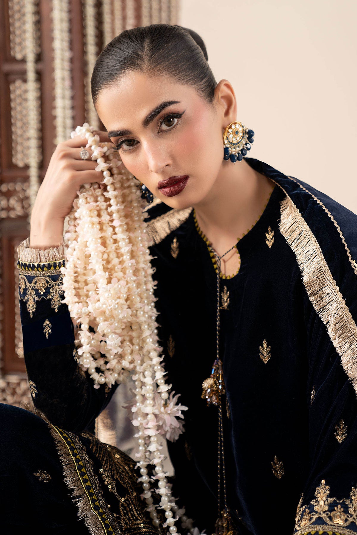 Maria B | Pre Fall 25 | SF-W25-43-Navy Blue by Maria B - Designer Dress - Type : Ladies Clothes - Available at Libayah - 100% Original 