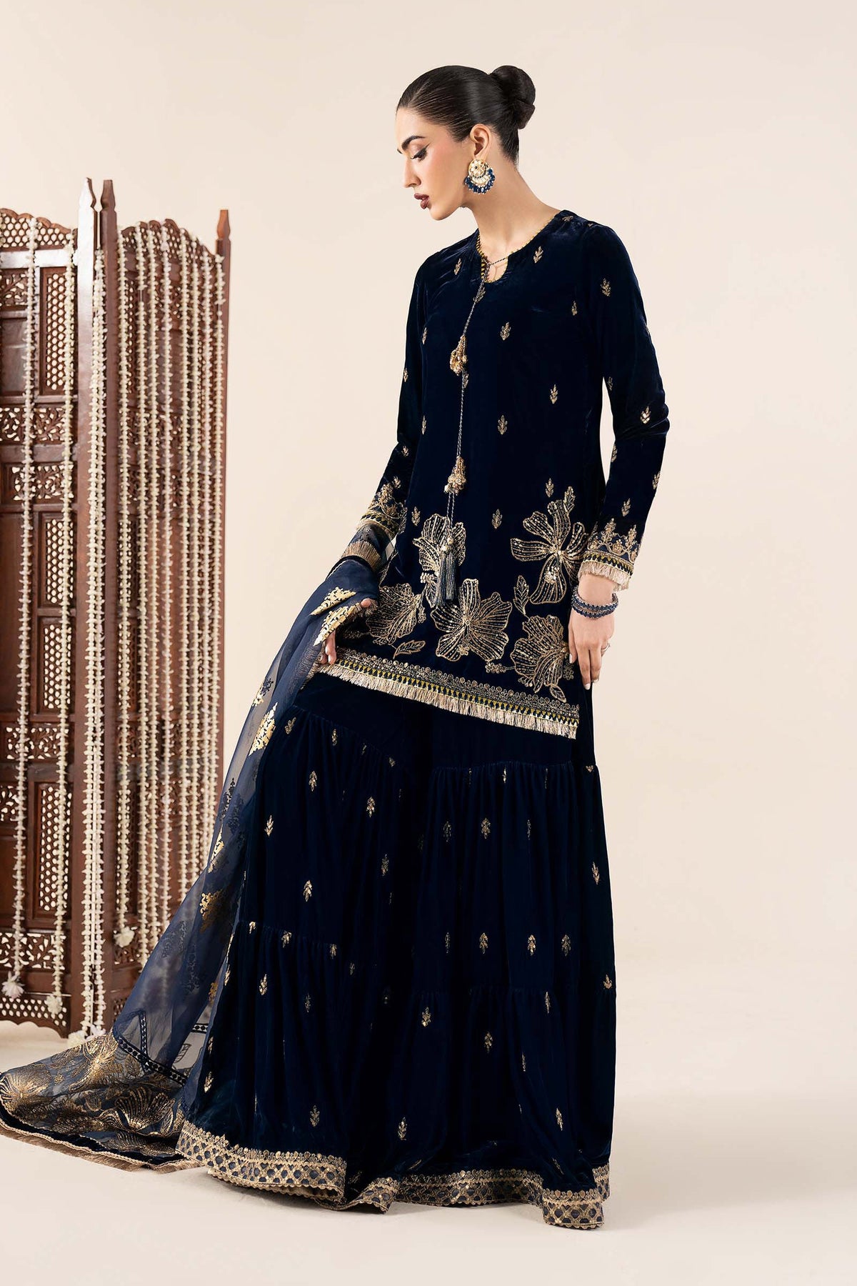 Maria B | Pre Fall 25 | SF-W25-43-Navy Blue by Maria B - Designer Dress - Type : Ladies Clothes - Available at Libayah - 100% Original 