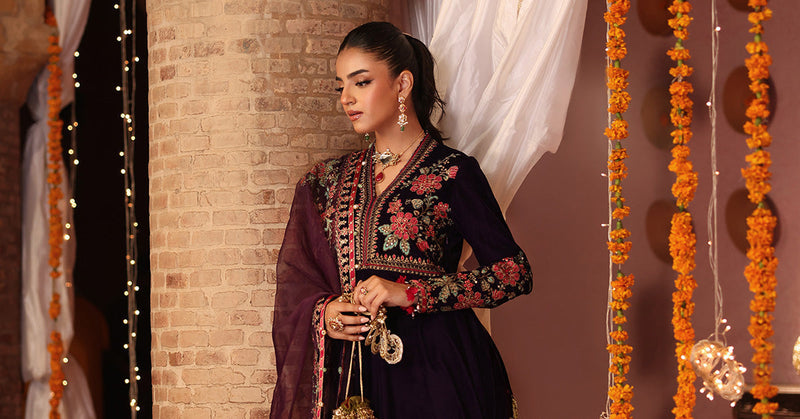 Maria B | Shehnai Luxury Formals | SF-W25-59 by Maria B - Designer Dress - Type : Ladies Clothes - Available at Libayah - 100% Original 