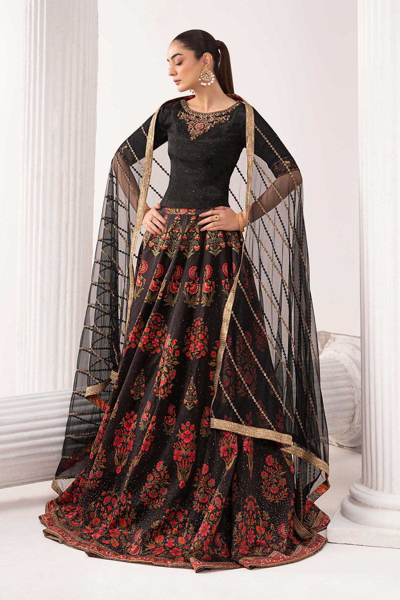 Maria B | Luxury Formals | SF-EF26-04-Black by Maria B - Designer Dress  - Type : Ladies Clothes - Available at Libayah - 100% Original 