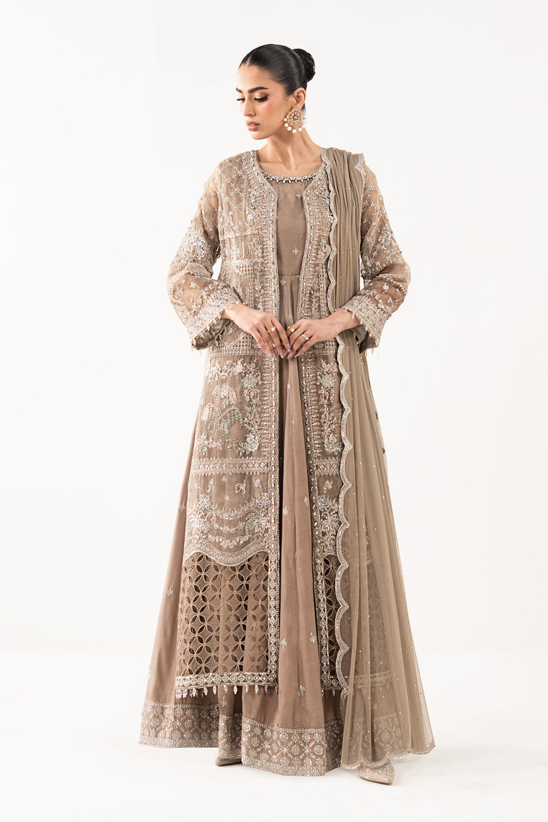 Maria B | Luxury Formals | SF-EF26-05-Coffee by Maria B - Designer Dress  - Type : Ladies Clothes - Available at Libayah - 100% Original 