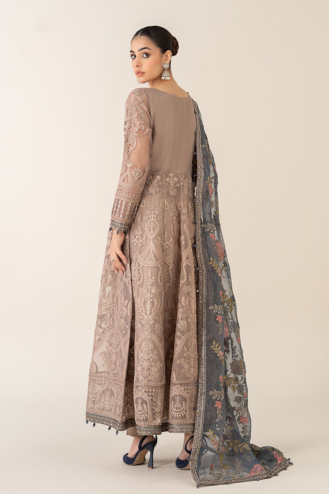 Maria B | Pre Fall Dresses | 3 Piece Embroidered Suit Gray by Maria B - Designer Dress  - Type : Ladies Clothes - Available at Libayah - 100% Original 