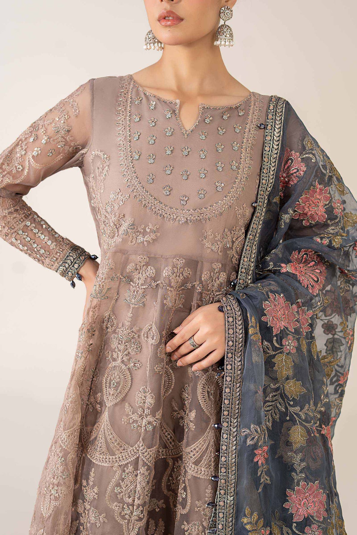 Maria B | Pre Fall 25 | Organza Frock 13 by Maria B - Designer Dress  - Type : Ladies Clothes - Available at Libayah - 100% Original 