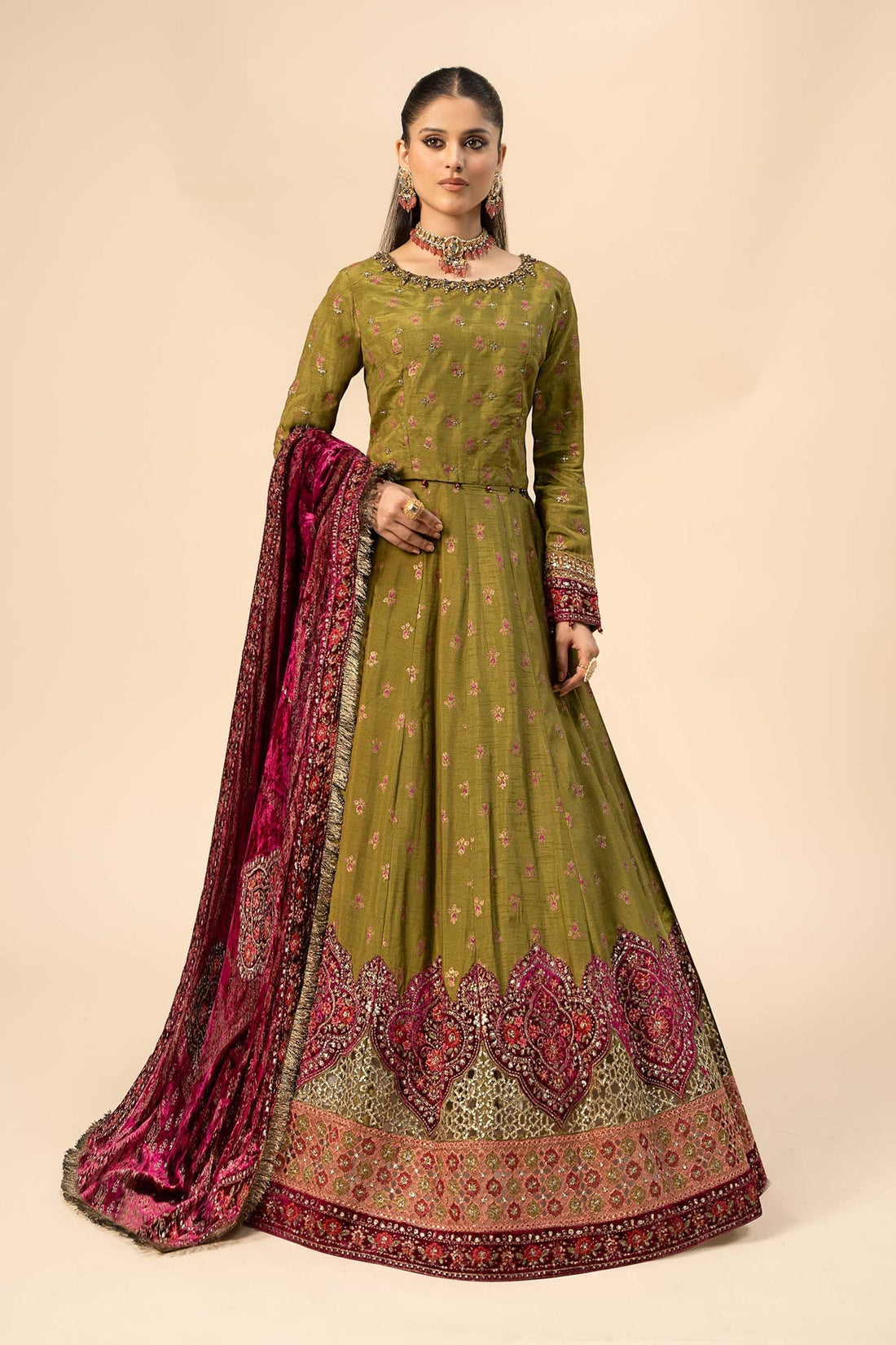 Maria B | Formal Wears | Raw Silk Suit | SF-W24-26 by Maria B - Designer Dress - Type: Ladies Clothes - Available at Libayah - 100% Original