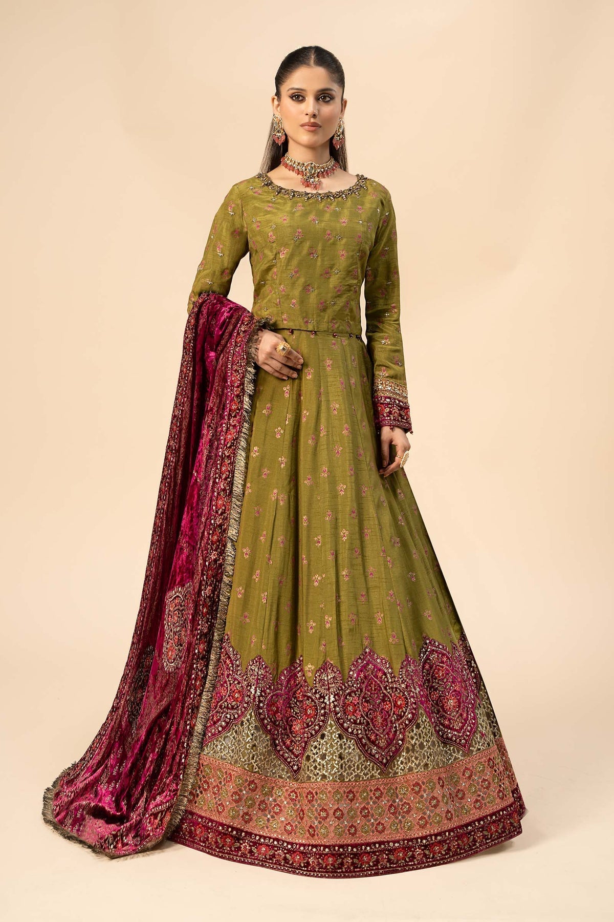 Maria B | Formal Wears | Raw Silk Suit | SF-W24-26 by Maria B - Designer Dress - Type: Ladies Clothes - Available at Libayah - 100% Original