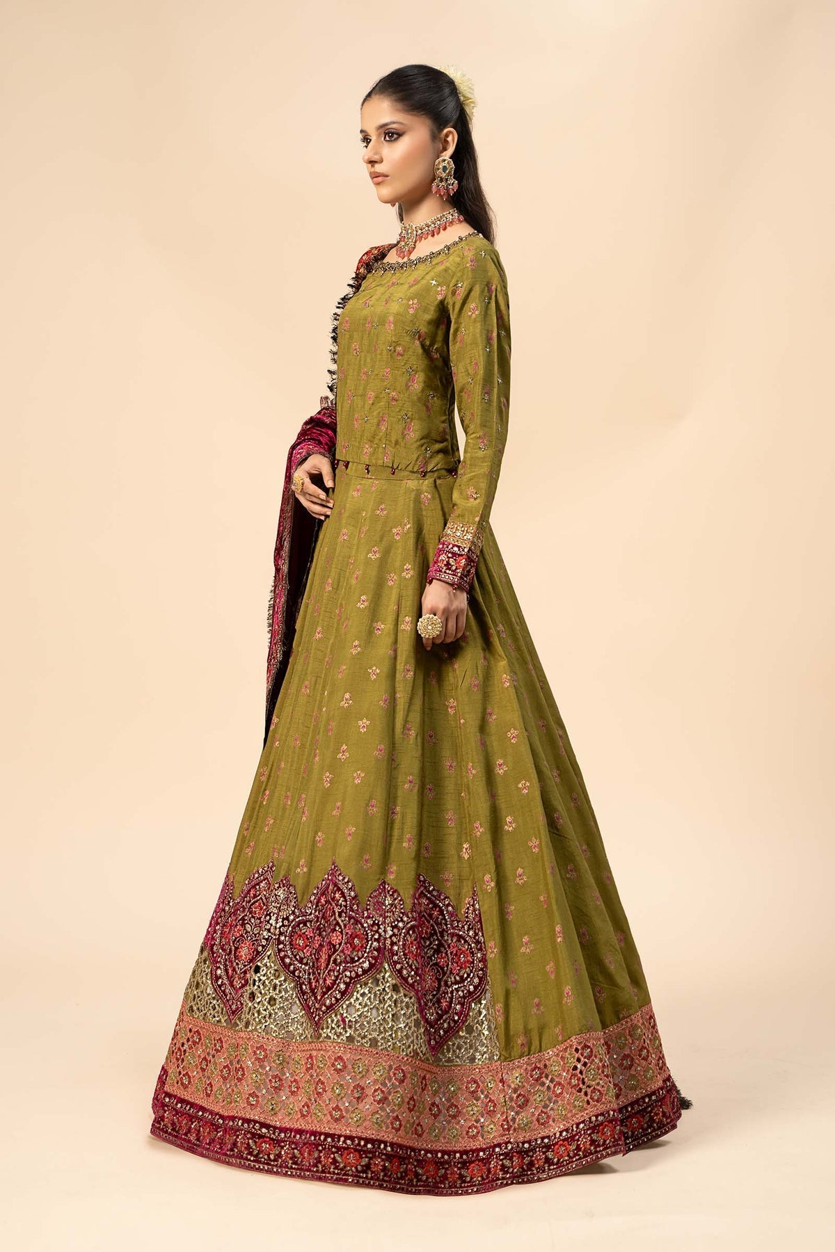 Maria B | Formal Wears | Raw Silk Suit | SF-W24-26 by Maria B - Designer Dress - Type: Ladies Clothes - Available at Libayah - 100% Original
