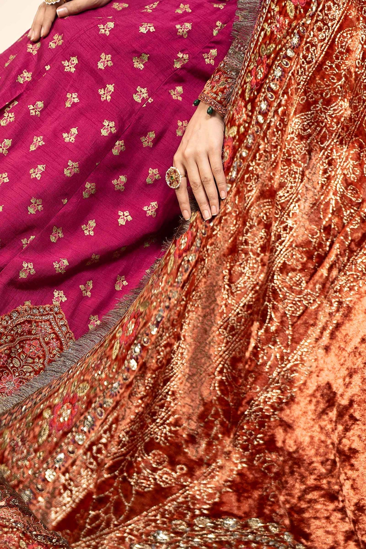 Maria B | Formal Wears | Raw Silk Suit | SF-W24-26-C by Maria B - Designer Dress - Type: Ladies Clothes - Available at Libayah - 100% Original