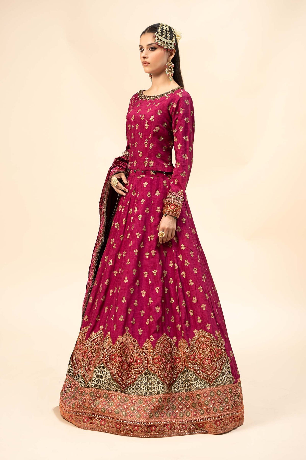 Maria B | Formal Wears | Raw Silk Suit | SF-W24-26-C by Maria B - Designer Dress - Type: Ladies Clothes - Available at Libayah - 100% Original