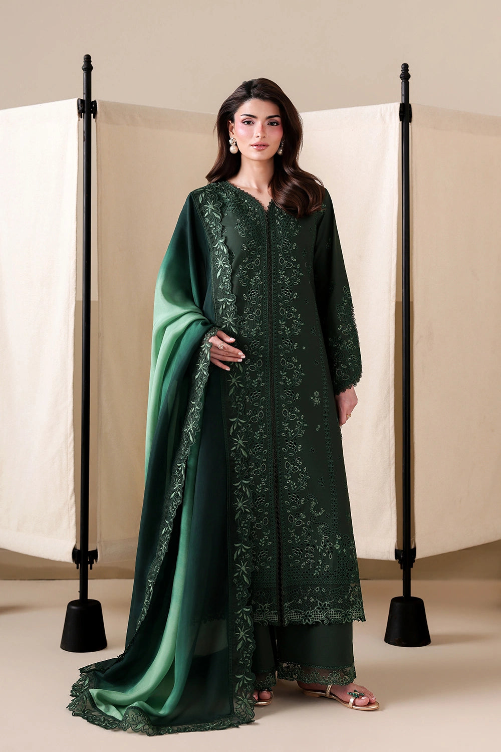 Azure | Luxury Lawn 26 | Shades Of Emerald by Azure - Designer Dress  - Type : Ladies Clothes - Available at Libayah - 100% Original 