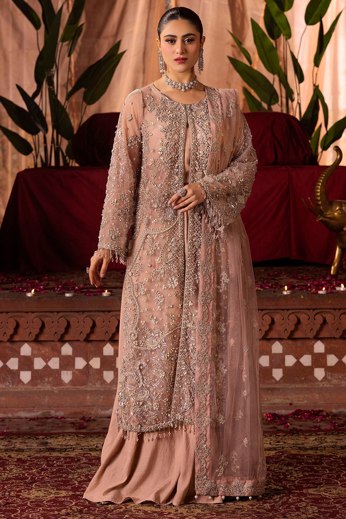 Motifz | Bridal Couture | 0011-REEM EMBROIDERED SILK NET STITCHED by Motifz - Designer Dress - Type: Ladies Clothes - Available at Libayah - 100% Original