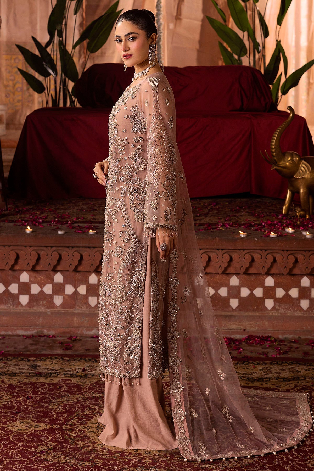 Motifz | Bridal Couture | 0011-REEM EMBROIDERED SILK NET STITCHED by Motifz - Designer Dress - Type: Ladies Clothes - Available at Libayah - 100% Original