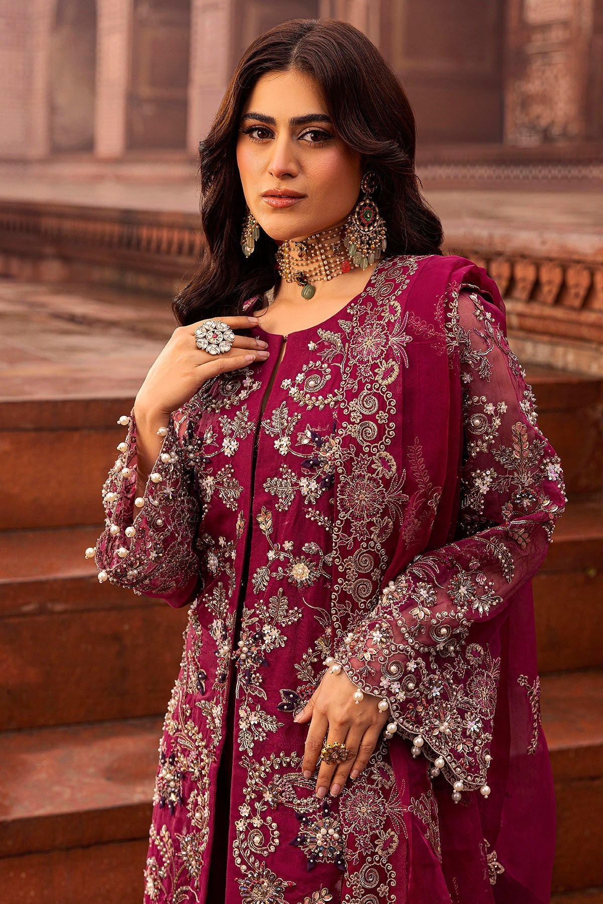 Motifz | Bridal Couture | 0013-HEER EMBROIDERED ORGANZA STITCHED by Motifz - Designer Dress - Type: Ladies Clothes - Available at Libayah - 100% Original