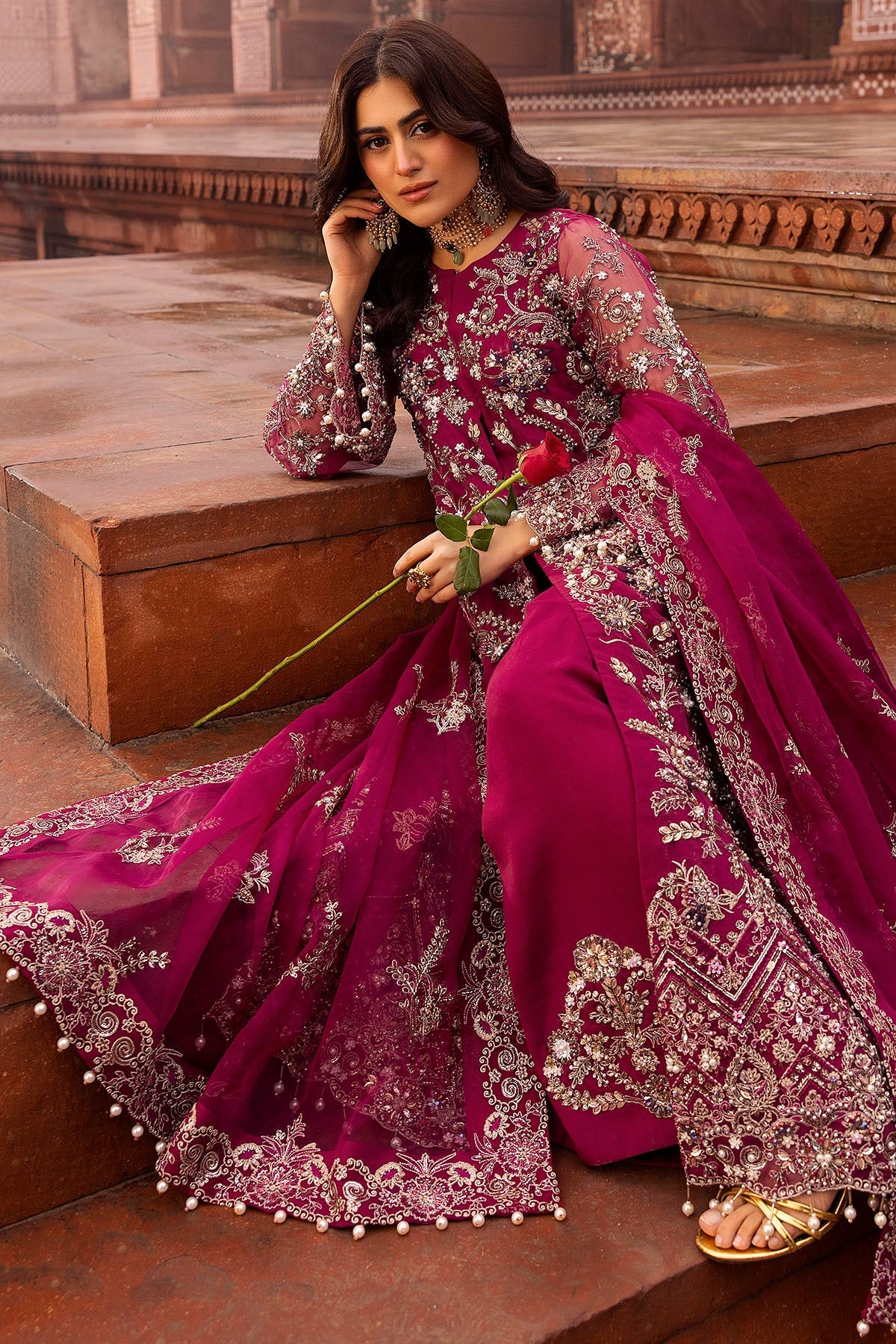 Motifz | Bridal Couture | 0013-HEER EMBROIDERED ORGANZA STITCHED by Motifz - Designer Dress - Type: Ladies Clothes - Available at Libayah - 100% Original