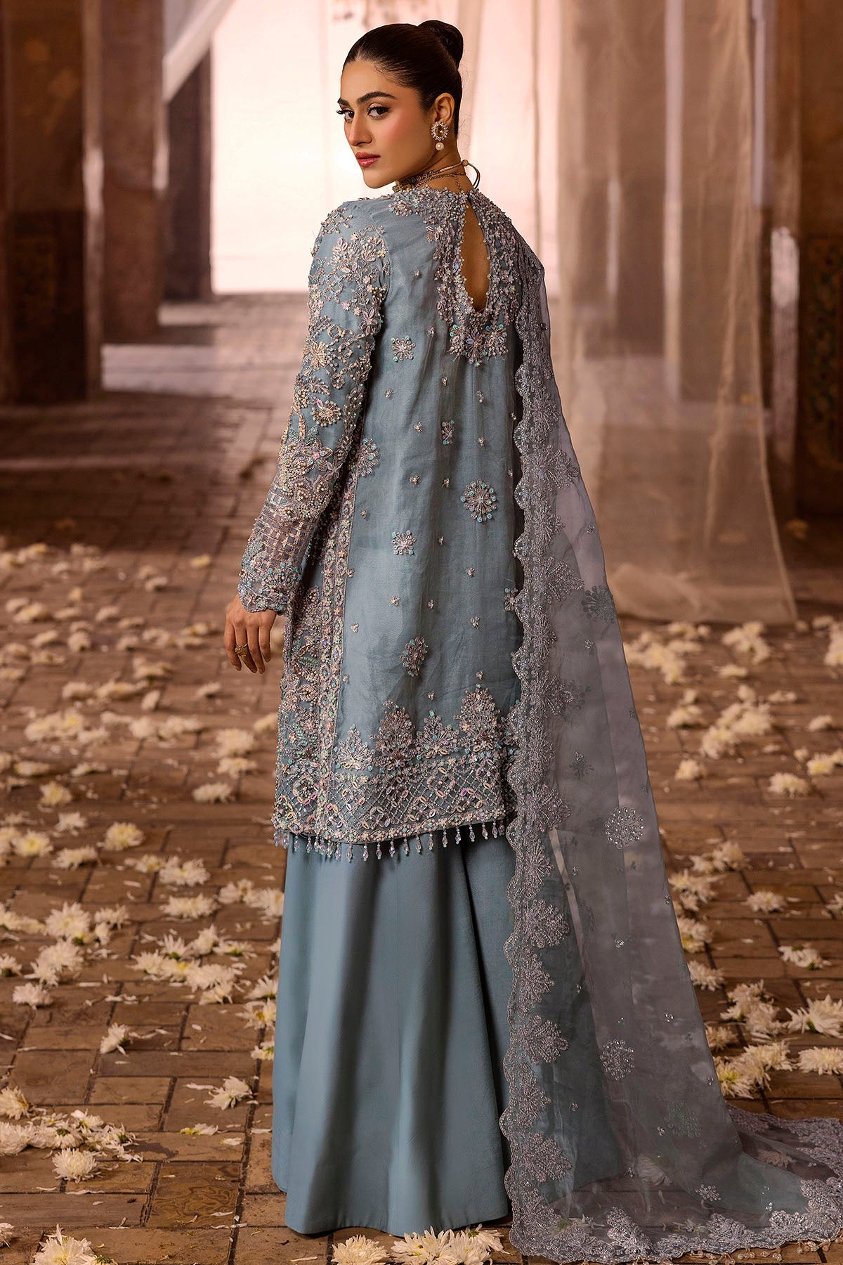 Motifz | Bridal Couture | 0014-FIROZEH EMBROIDERED ORGANZA STITCHED by Motifz - Designer Dress - Type: Ladies Clothes - Available at Libayah - 100% Original