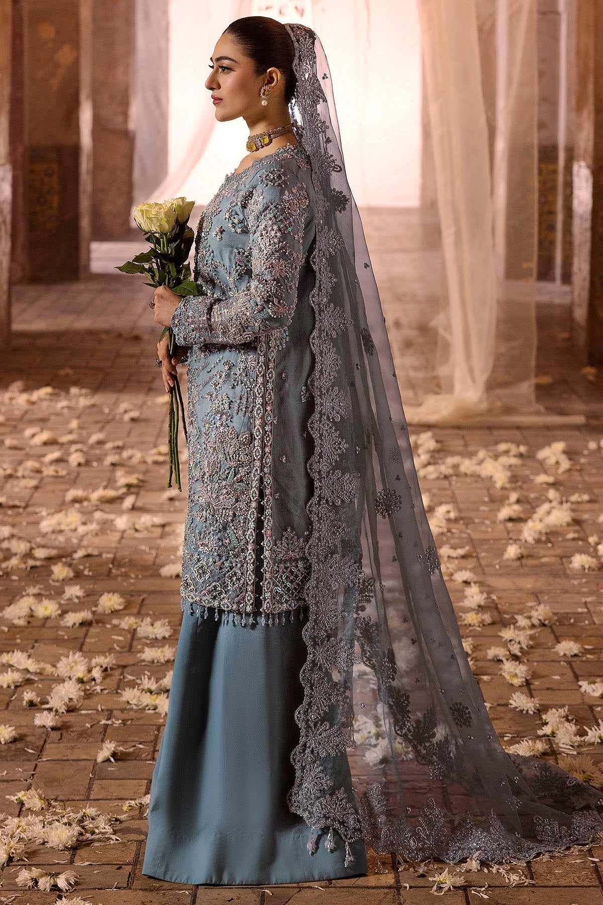 Motifz | Bridal Couture | 0014-FIROZEH EMBROIDERED ORGANZA STITCHED by Motifz - Designer Dress - Type: Ladies Clothes - Available at Libayah - 100% Original