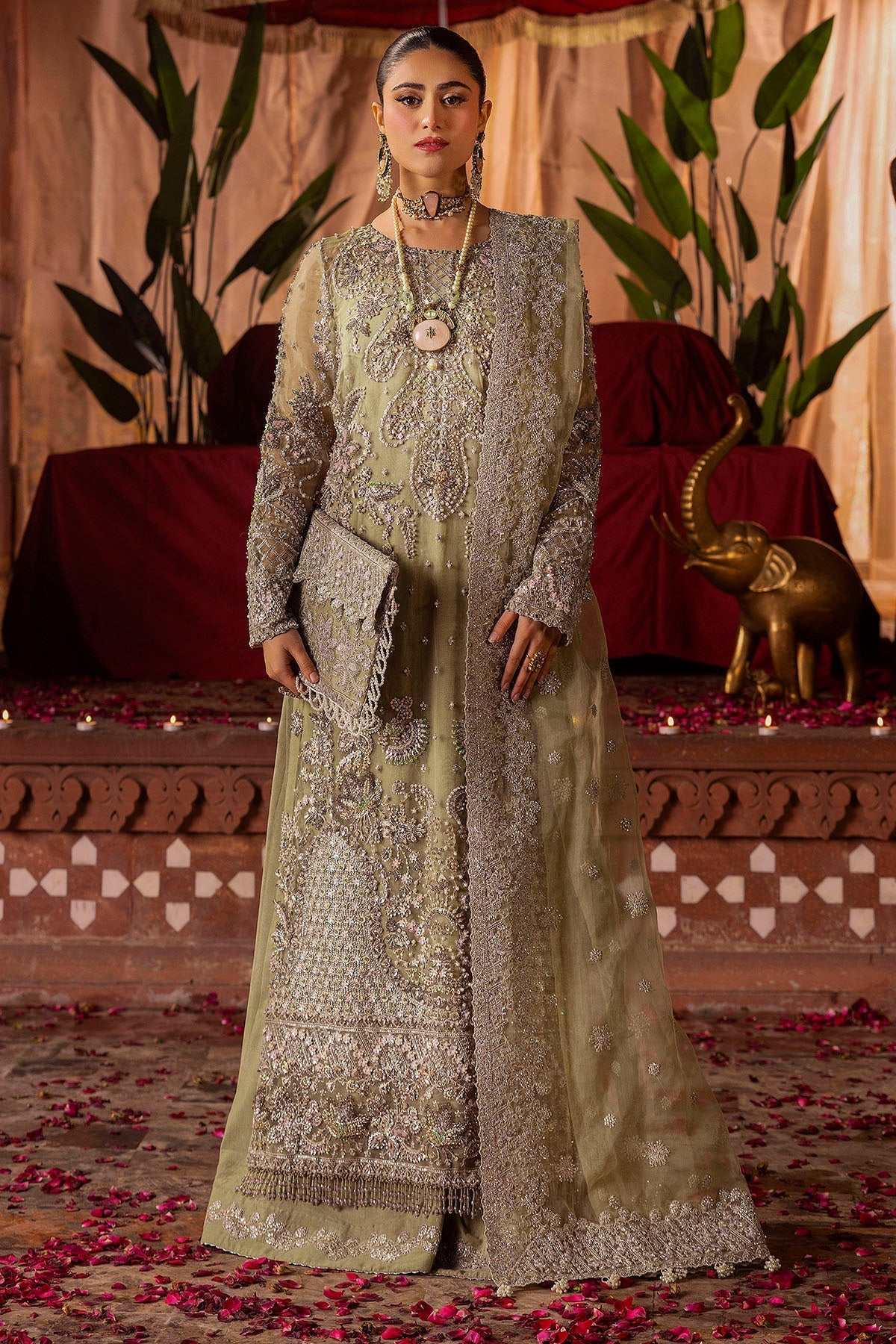 Motifz | Bridal Couture | 0016-MEERAZ EMBROIDERED ORGANZA STITCHED by Motifz - Designer Dress - Type: Ladies Clothes - Available at Libayah - 100% Original