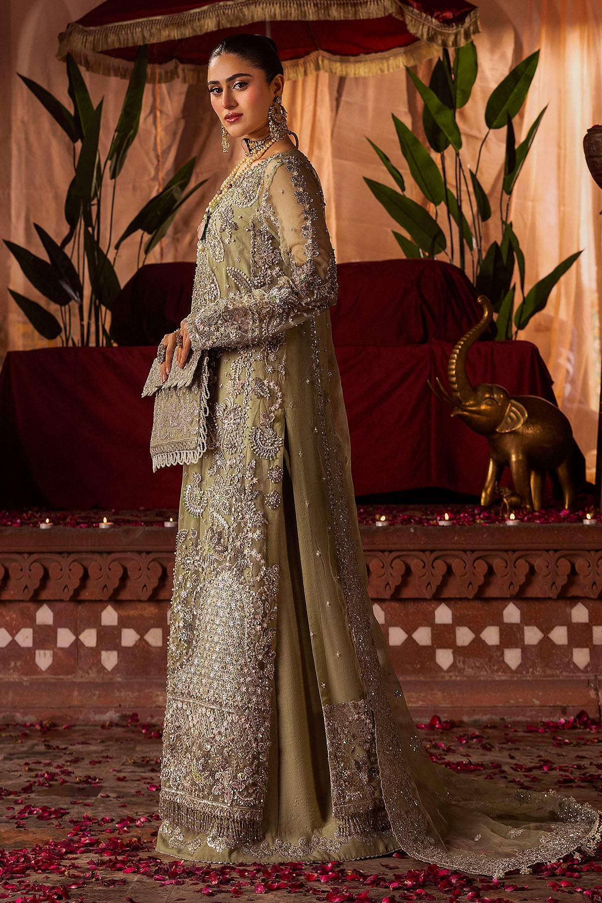 Motifz | Bridal Couture | 0016-MEERAZ EMBROIDERED ORGANZA STITCHED by Motifz - Designer Dress - Type: Ladies Clothes - Available at Libayah - 100% Original