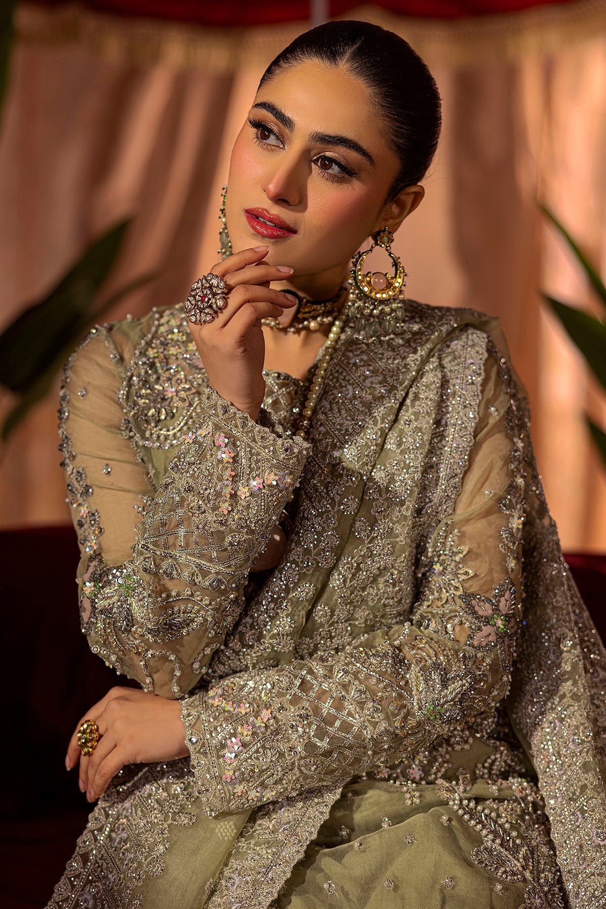 Motifz | Bridal Couture | 0016-MEERAZ EMBROIDERED ORGANZA STITCHED by Motifz - Designer Dress - Type: Ladies Clothes - Available at Libayah - 100% Original