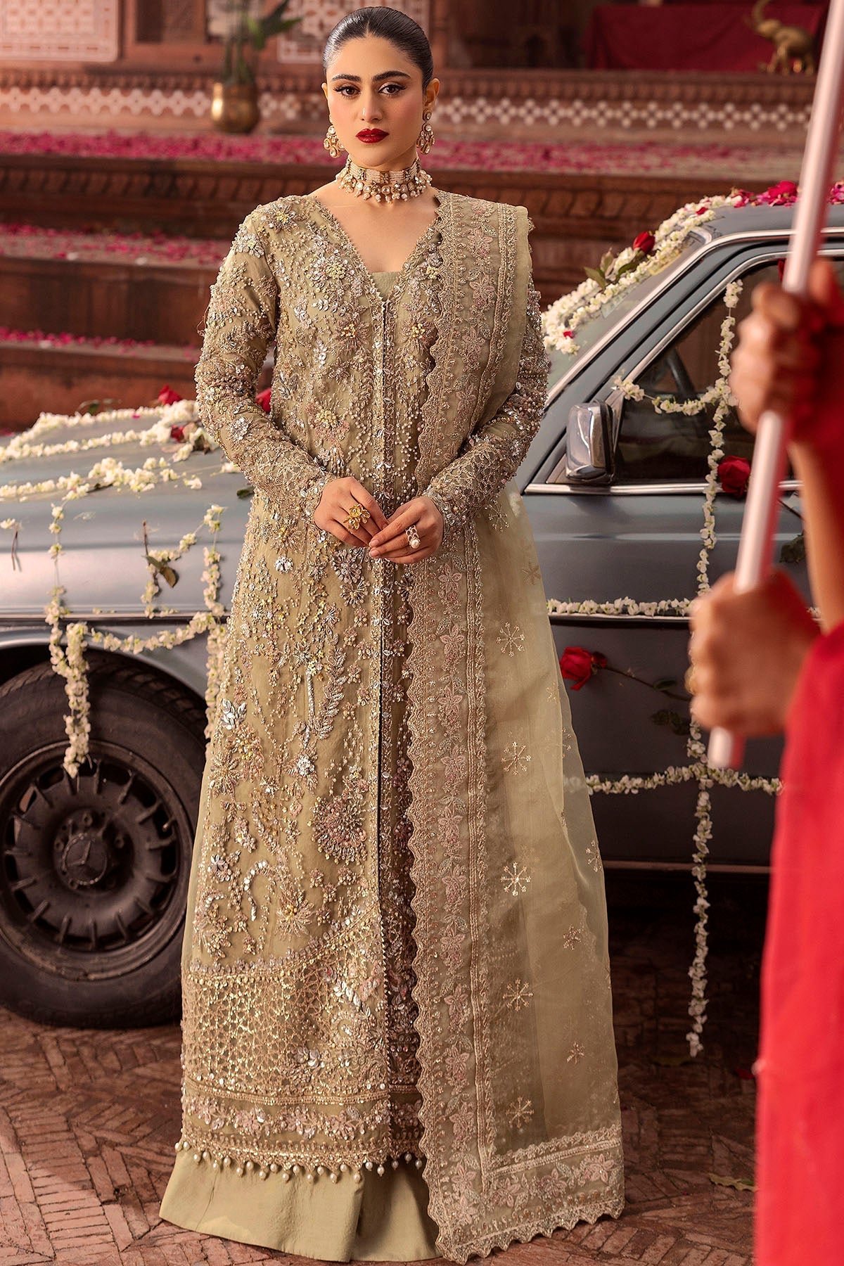 Motifz | Bridal Couture | 0017-PARINAZ EMBROIDERED ORGANZA STITCHED by Motifz - Designer Dress - Type: Ladies Clothes - Available at Libayah - 100% Original