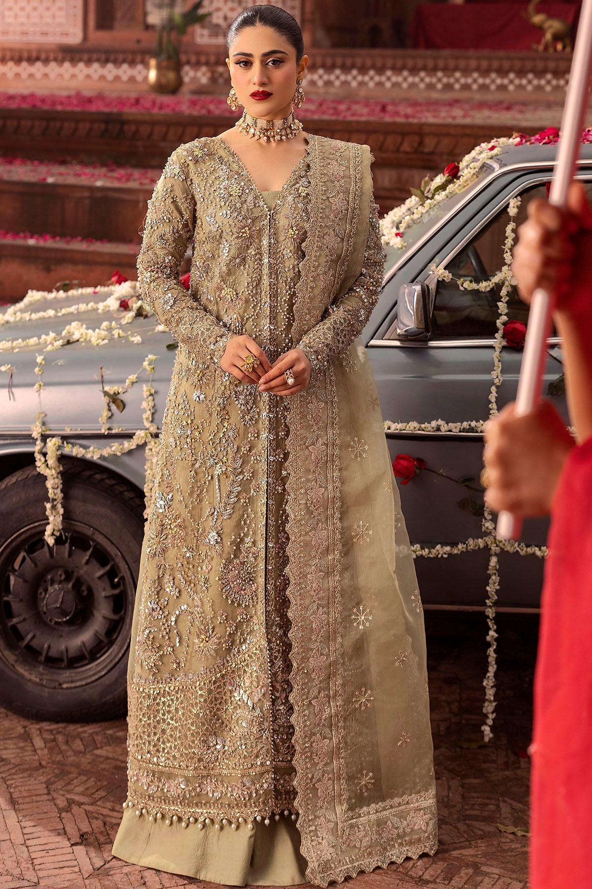 Motifz | Bridal Couture | 0017-PARINAZ EMBROIDERED ORGANZA STITCHED by Motifz - Designer Dress - Type: Ladies Clothes - Available at Libayah - 100% Original