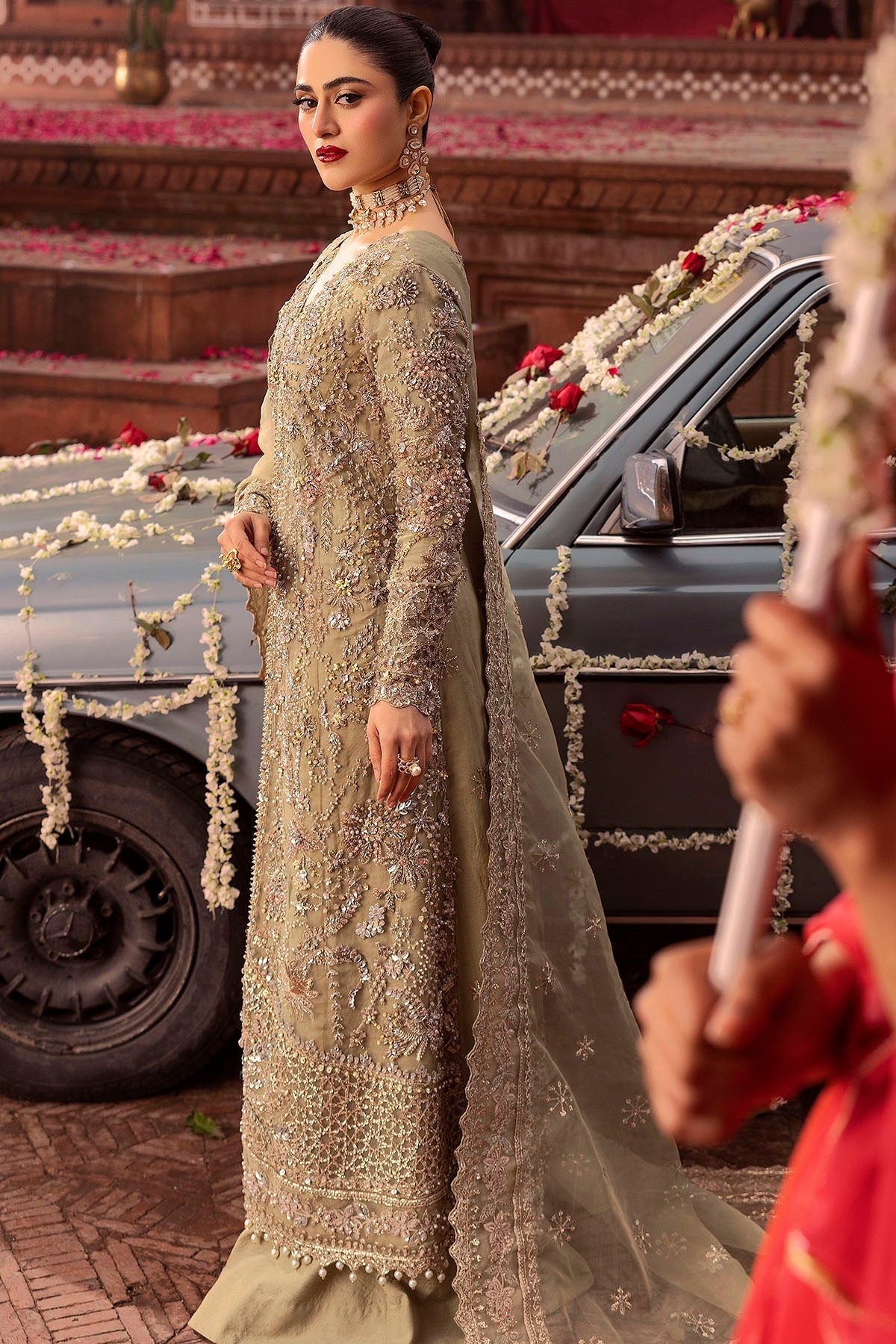 Motifz | Bridal Couture | 0017-PARINAZ EMBROIDERED ORGANZA STITCHED by Motifz - Designer Dress - Type: Ladies Clothes - Available at Libayah - 100% Original