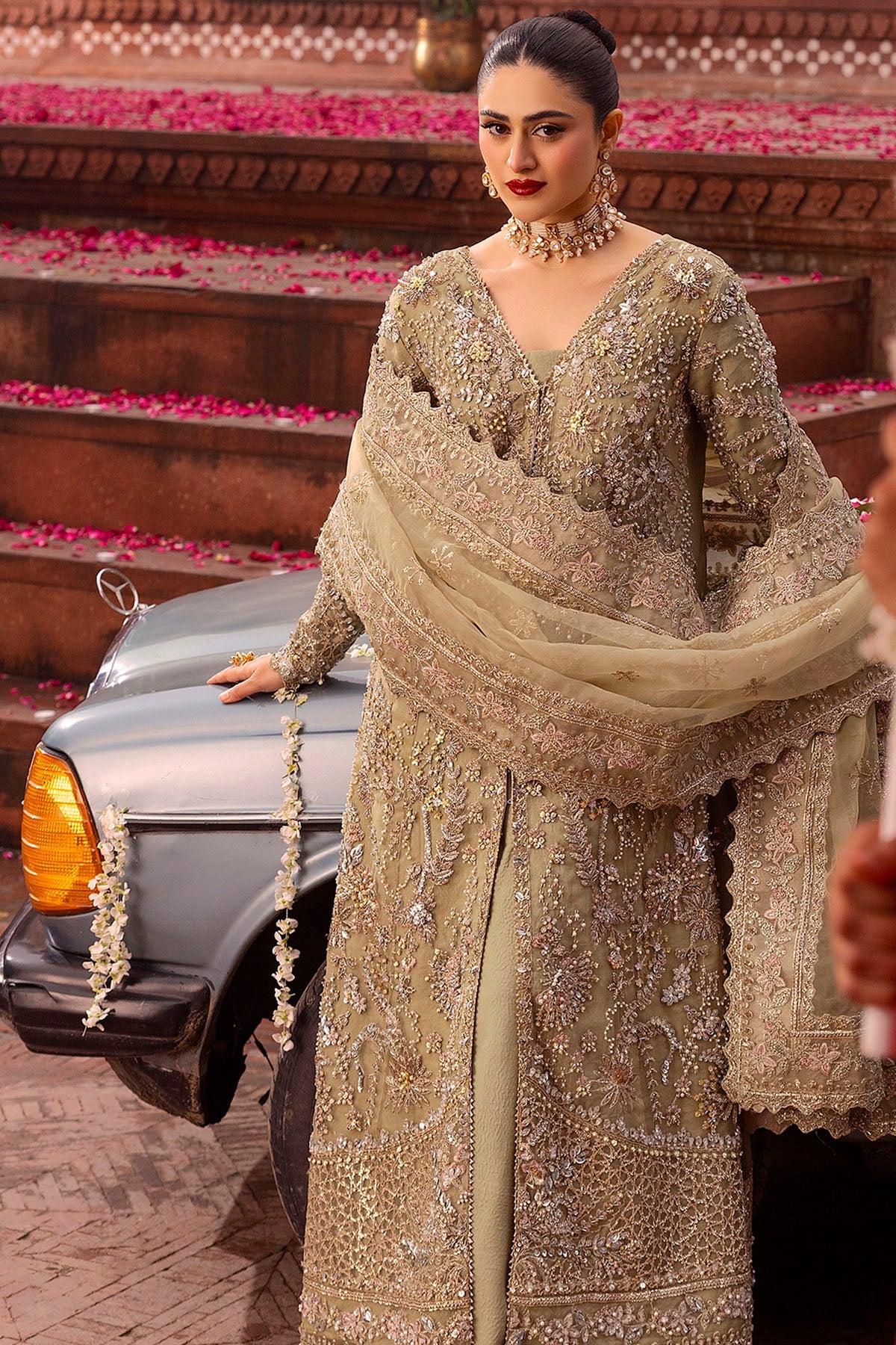 Motifz | Bridal Couture | 0017-PARINAZ EMBROIDERED ORGANZA STITCHED by Motifz - Designer Dress - Type: Ladies Clothes - Available at Libayah - 100% Original