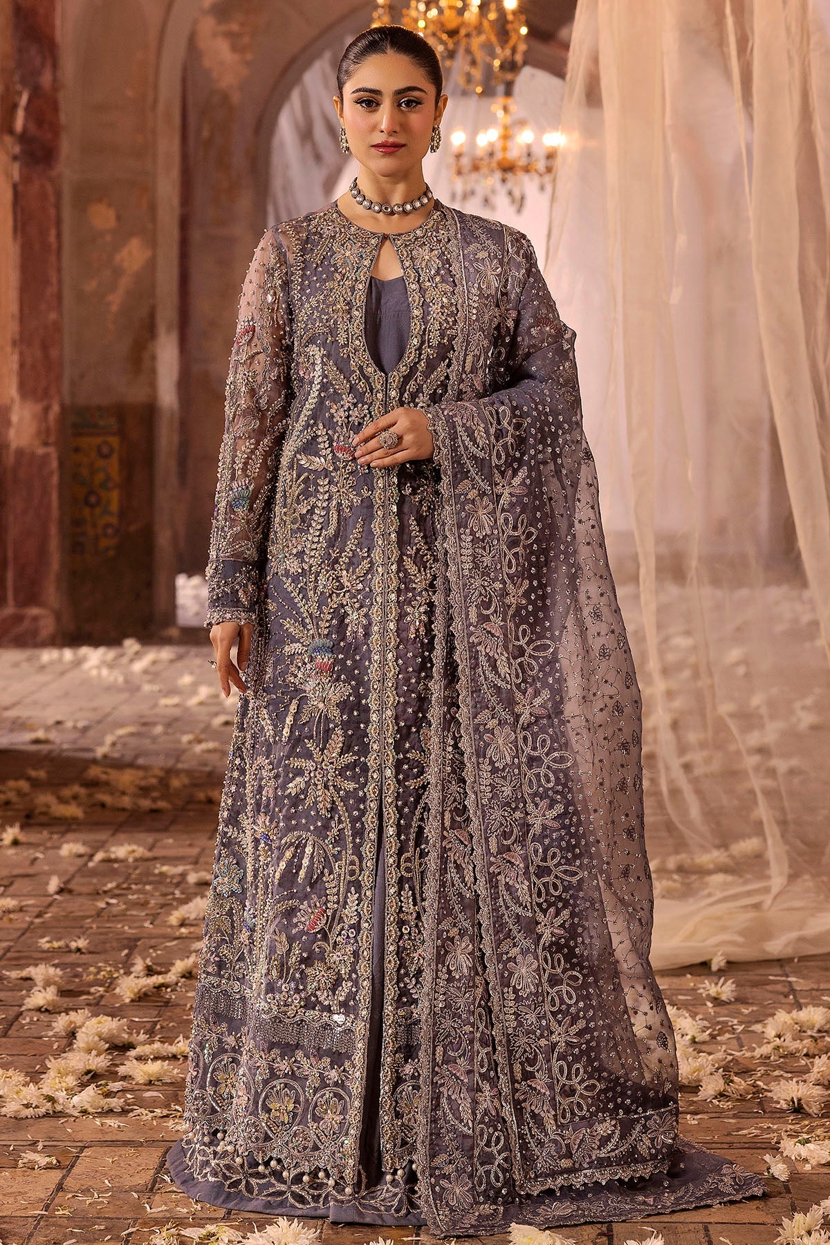 Motifz | Bridal Couture | 0018-ZURIAH EMBROIDERED ORGANZA STITCHED by Motifz - Designer Dress - Type: Ladies Clothes - Available at Libayah - 100% Original