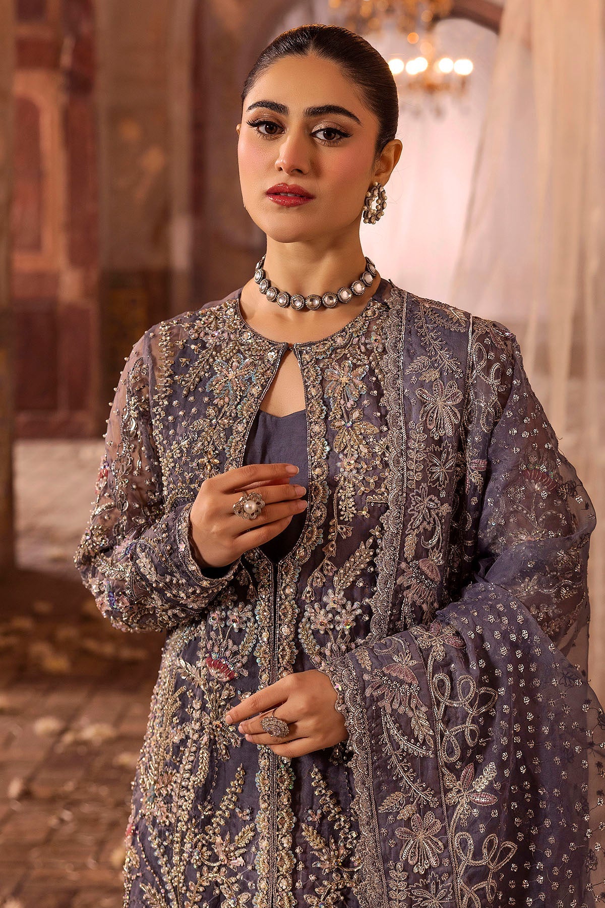 Motifz | Bridal Couture | 0018-ZURIAH EMBROIDERED ORGANZA STITCHED by Motifz - Designer Dress - Type: Ladies Clothes - Available at Libayah - 100% Original