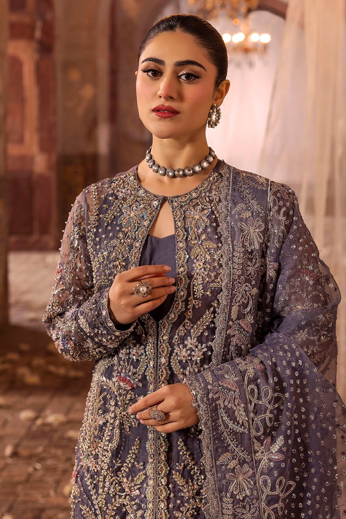 Motifz | Bridal Couture | 0018-ZURIAH EMBROIDERED ORGANZA STITCHED by Motifz - Designer Dress - Type: Ladies Clothes - Available at Libayah - 100% Original