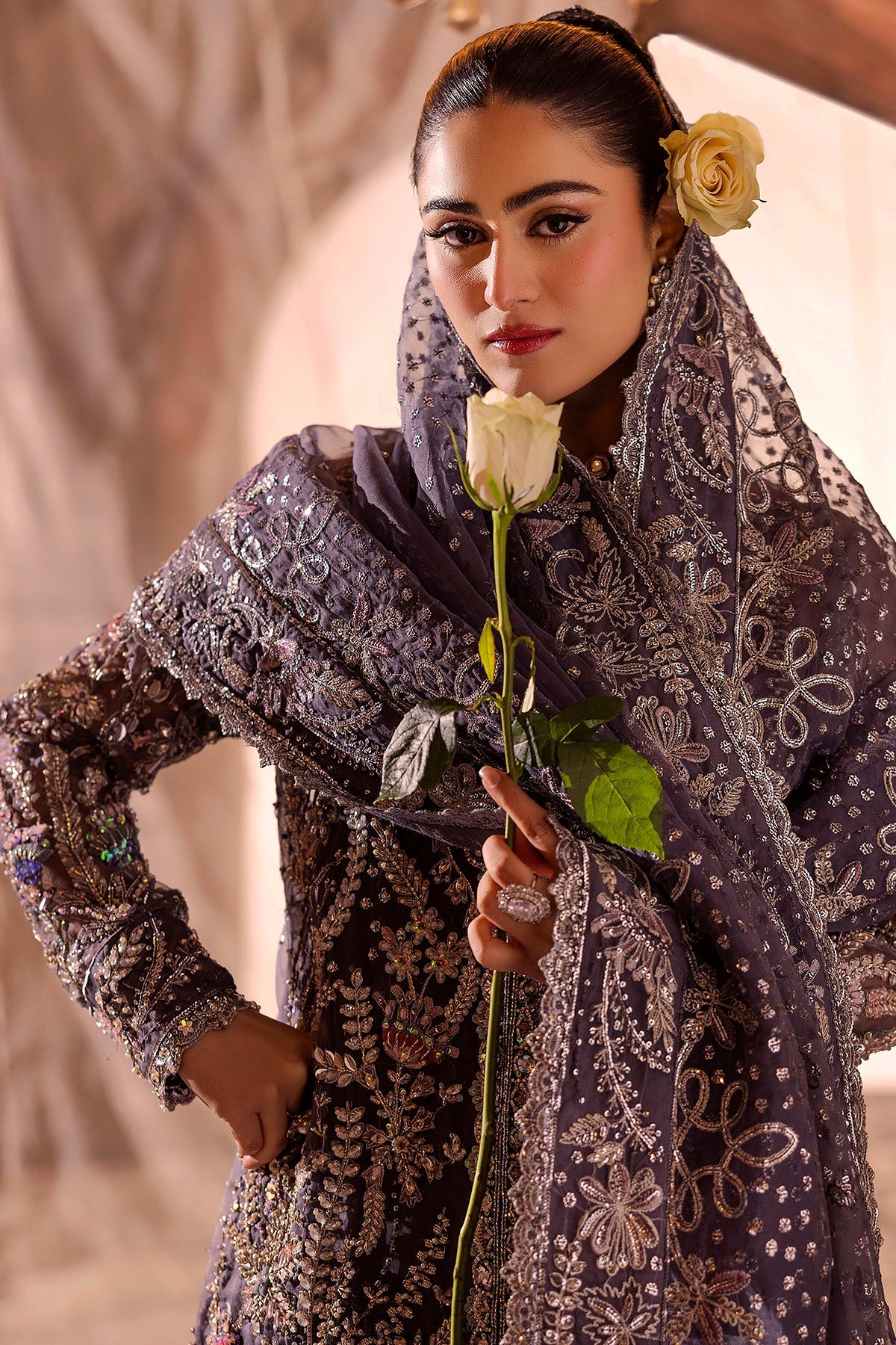 Motifz | Bridal Couture | 0018-ZURIAH EMBROIDERED ORGANZA STITCHED by Motifz - Designer Dress - Type: Ladies Clothes - Available at Libayah - 100% Original