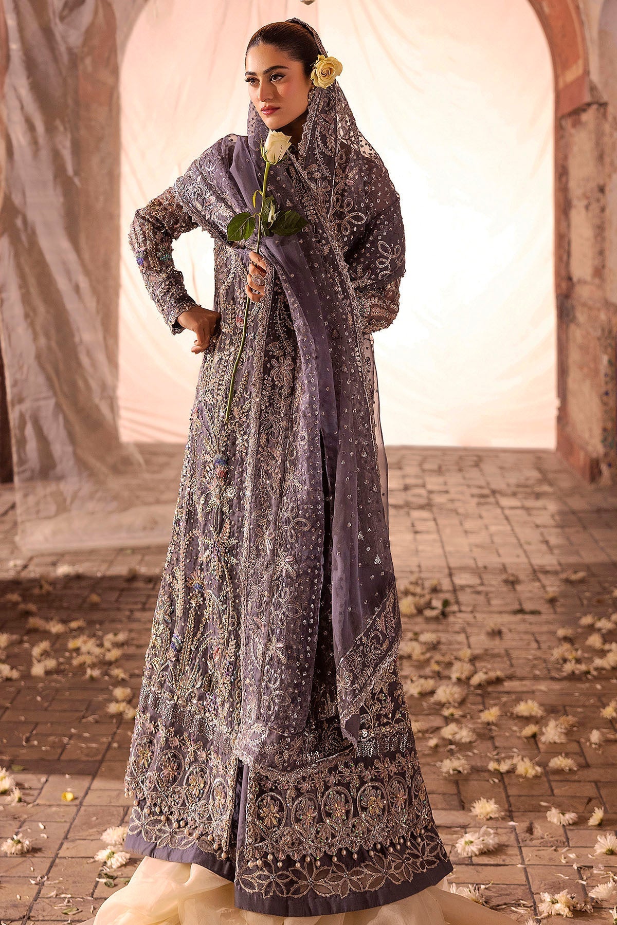 Motifz | Bridal Couture | 0018-ZURIAH EMBROIDERED ORGANZA STITCHED by Motifz - Designer Dress - Type: Ladies Clothes - Available at Libayah - 100% Original