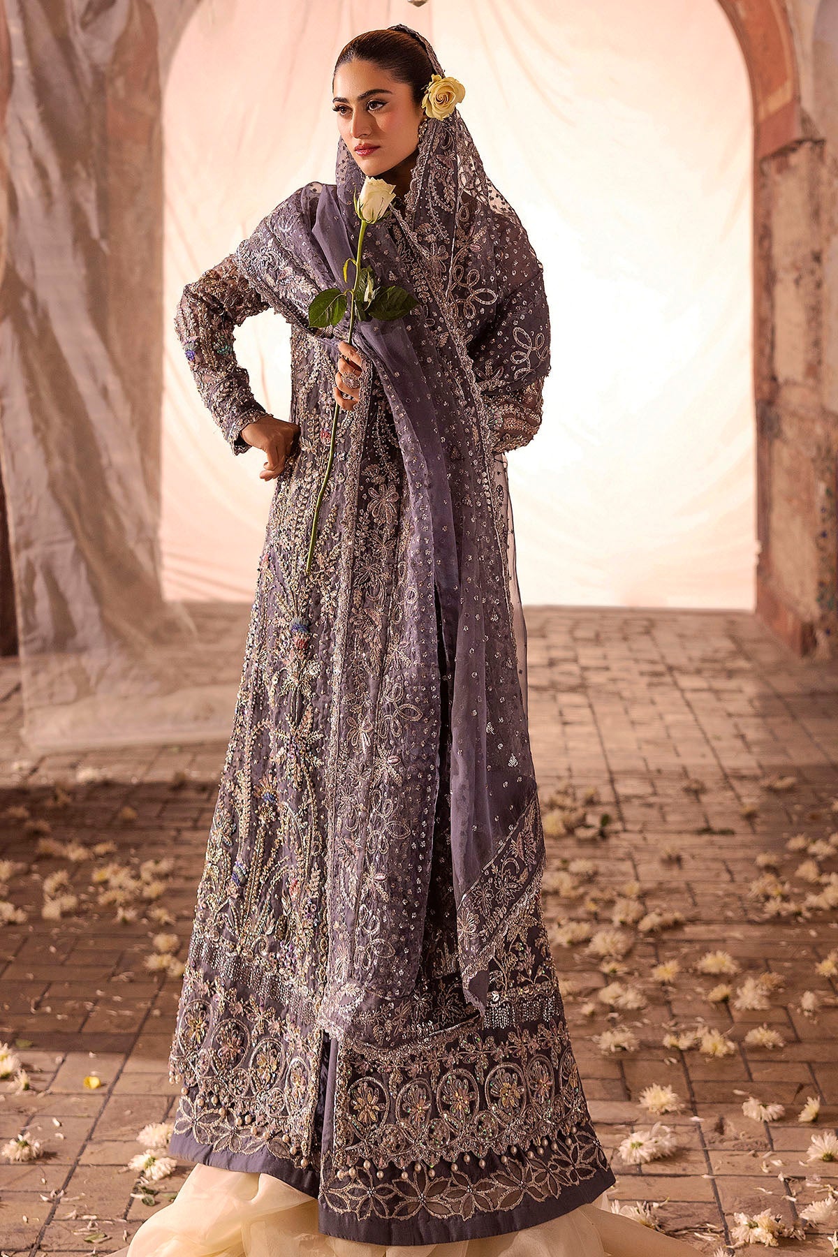 Motifz | Bridal Couture | 0018-ZURIAH EMBROIDERED ORGANZA STITCHED by Motifz - Designer Dress - Type: Ladies Clothes - Available at Libayah - 100% Original