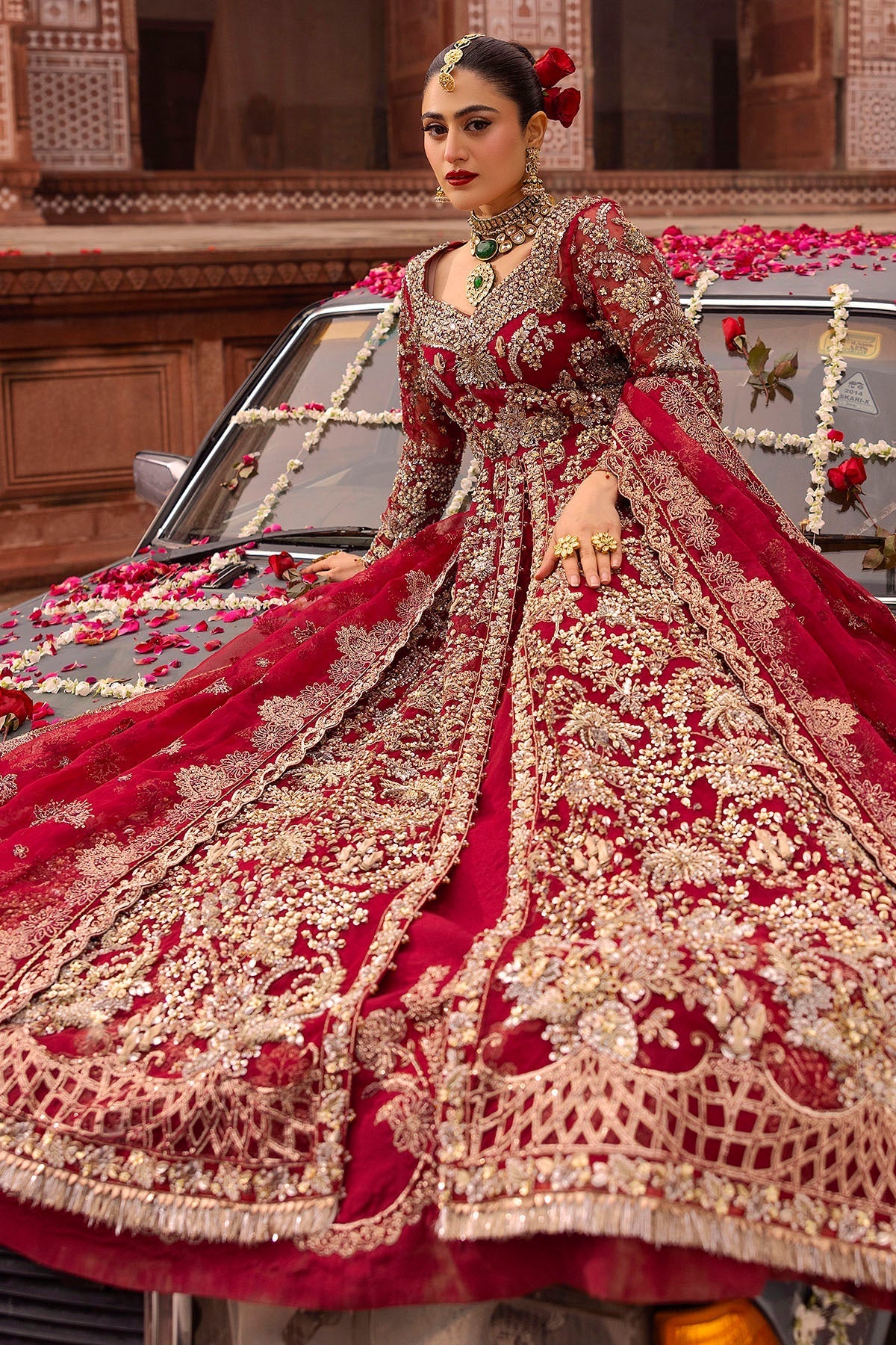 Motifz | Bridal Couture | 0019-SHANARA EMBROIDERED ORGANZA STITCHED by Motifz - Designer Dress - Type: Ladies Clothes - Available at Libayah - 100% Original